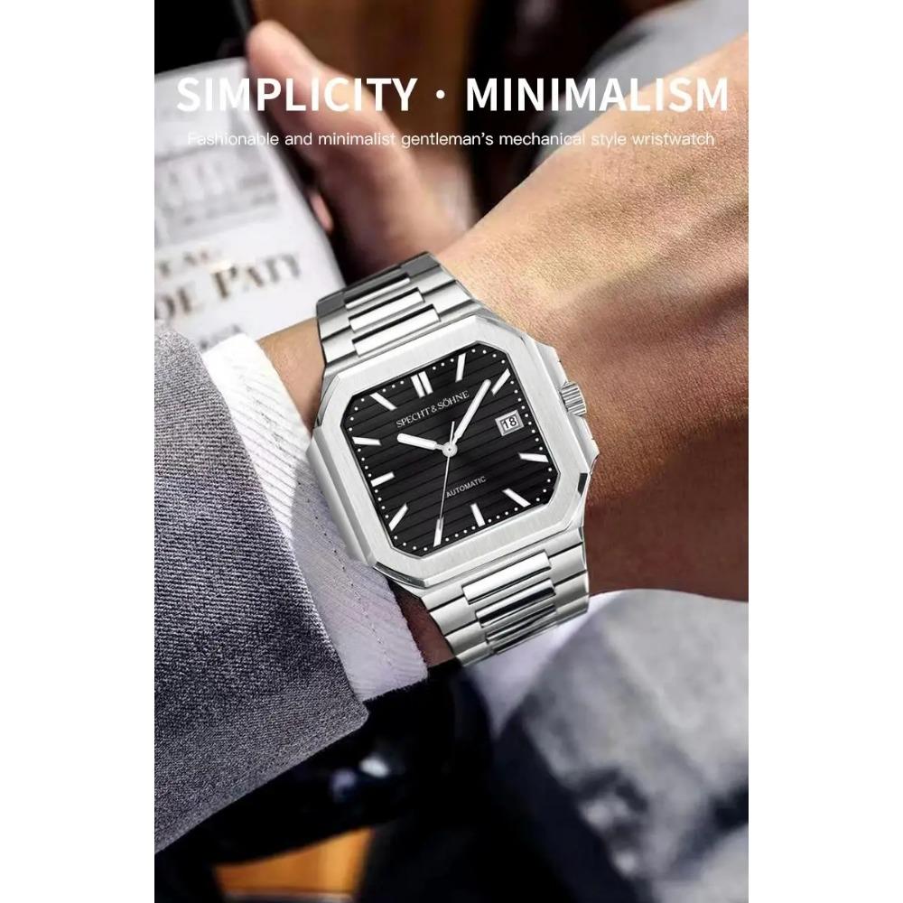 2025 Men's Classic Cubic Automatic Mechanical Watch 50M Waterproof Luminous Sapphire Crystal Reloj Hombre 41MM
