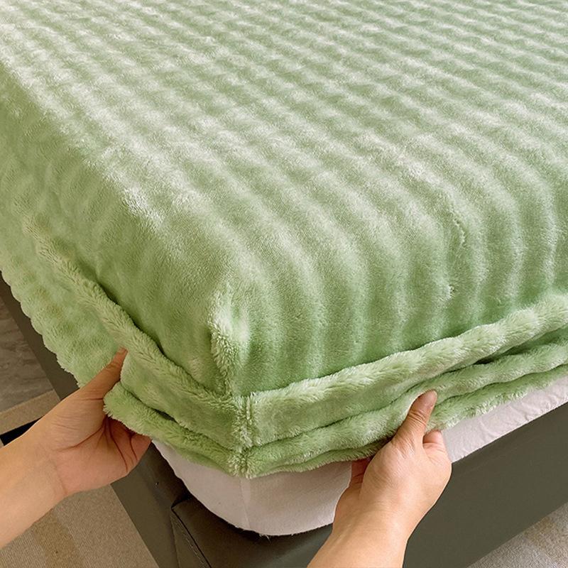 Thermal Velvet Bed Sheets Plush Fabric Mattress Cover For Winter Bed Cover Bed Bed Linen Set For Single Double King Queen Bed