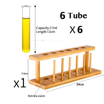 Wooden Rack with Borosilicate Glass Test Tubes, Labs Premium Wooden Test Tube Rack