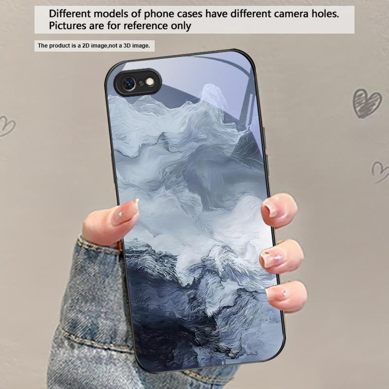 

Abstract Modern Waves For iPhone 17 Air 16 E 15 Plus 14 Pro Max 13 12 mini 11 5 6 7 8 Plus XR XS Max SE Black Glass Phone Case iPhone 6