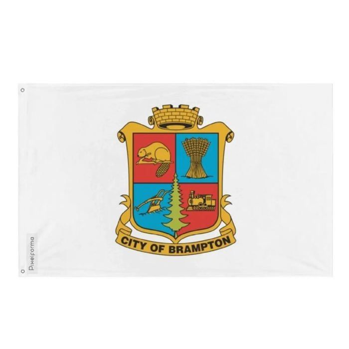 Drapeau - Brampton - 96 x 144 cm - Polyester - Impression recto/verso - Œillets en fer