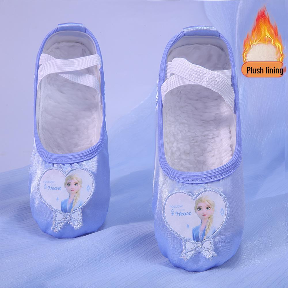 Velvet-Lined Winter Ballet Cat Paw Shoes for Kids - Cozy Dance Footwear
