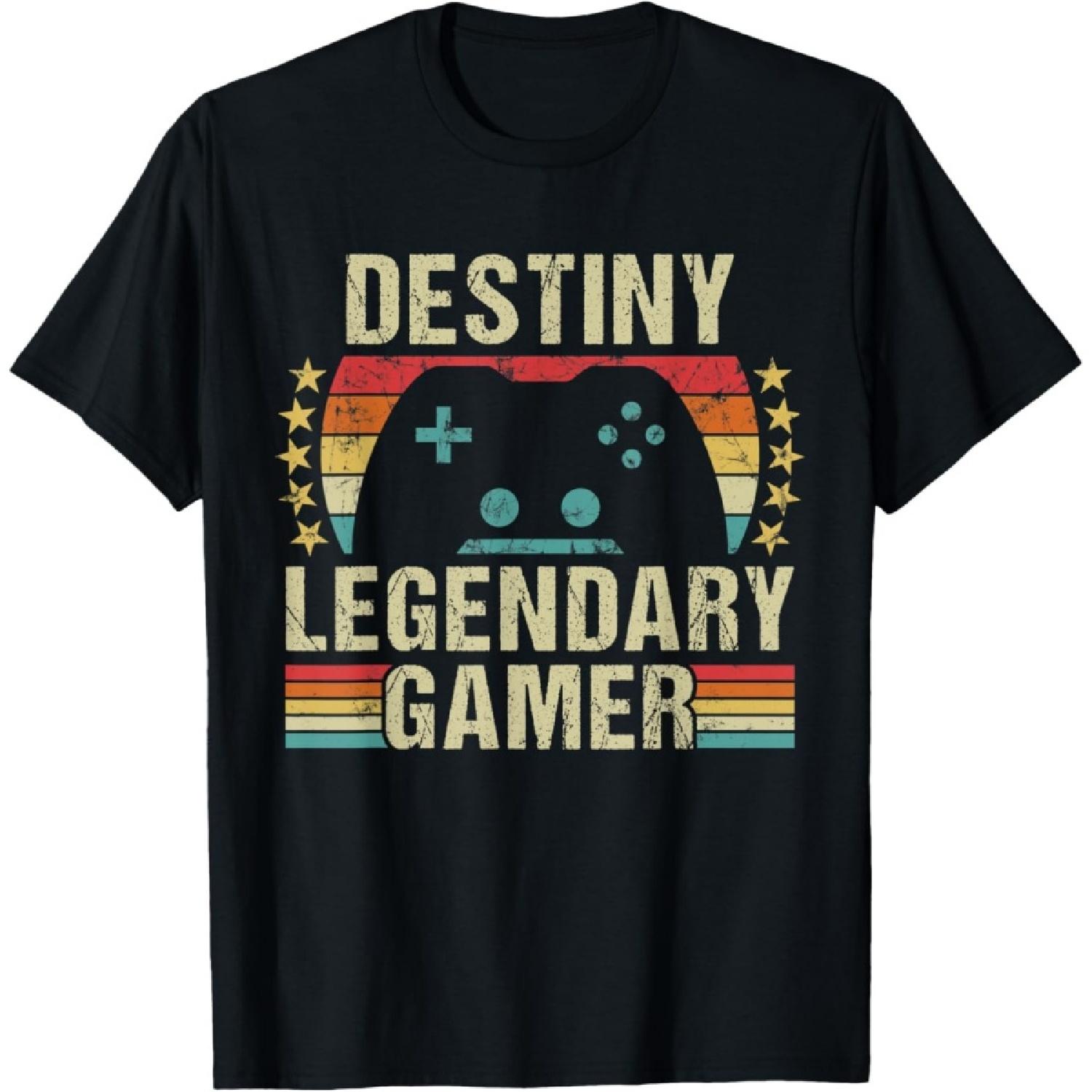 Destiny Gamer Retro Gaming Vintage Game Personalized 70s T-Shirt S чёрный