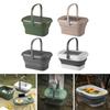 Multifunctional Folding Picnic Bucket With Lid Portable Camping Table Outdoor Travel Food Fruit Water Storage Container
