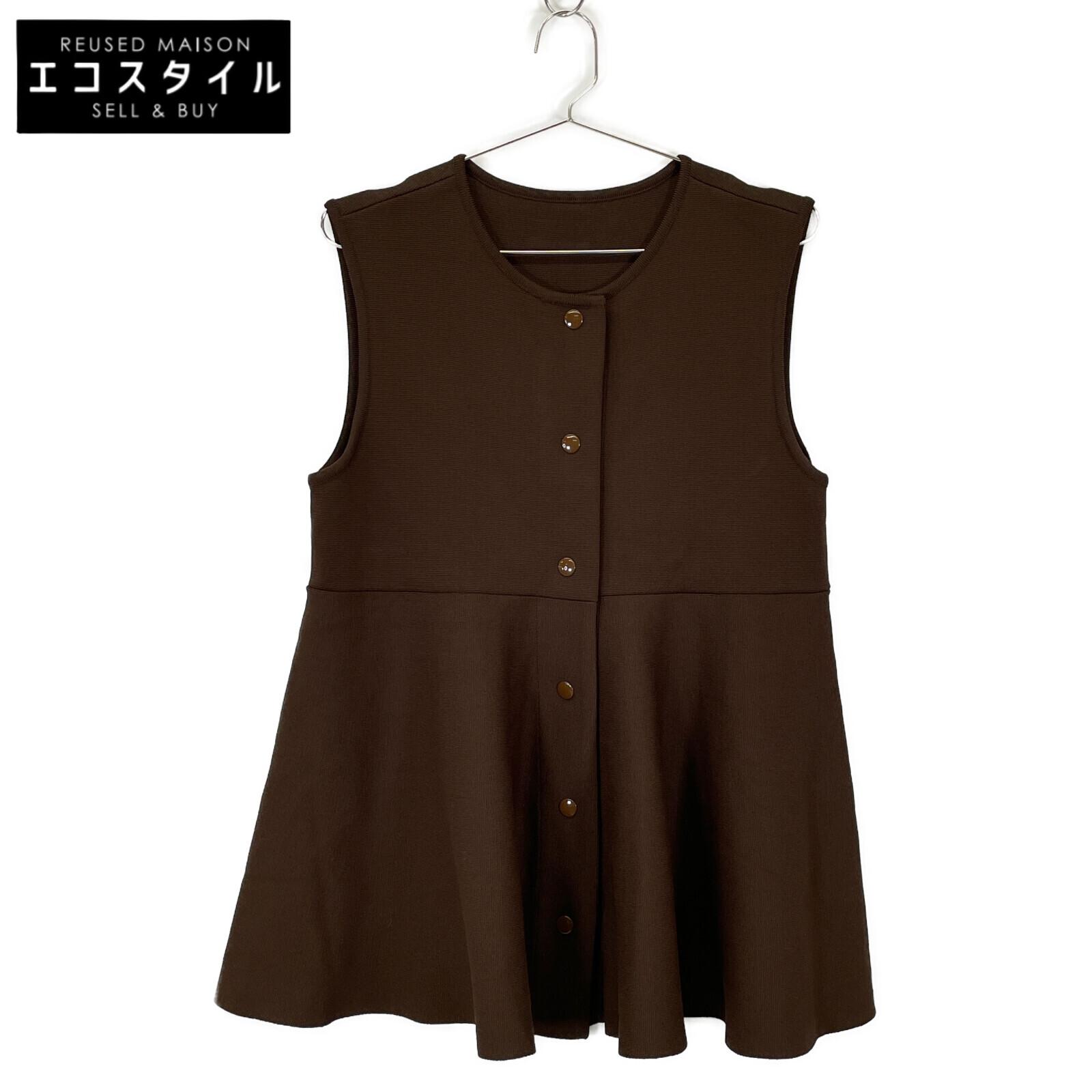 

ADORE [Good Condition] 531-3170315 Peplum Knit Sleeveless tops 38 BrownUsed