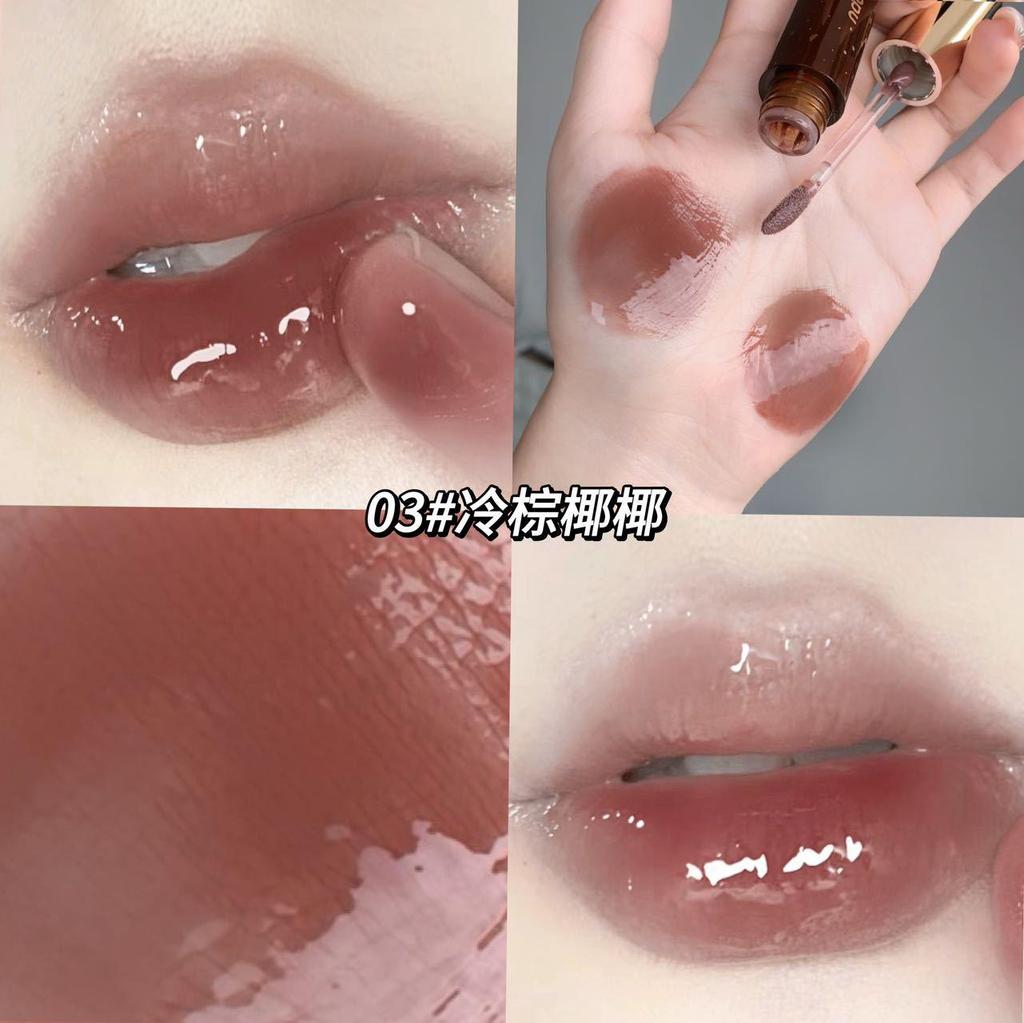 Pure & Sexy Retro Clear Lip Gloss - Yellow Skin, Glassy Faux Nude, Whitening Lip Glaze for Students