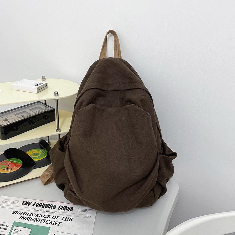 Retro Forest Canvas Backpack for Girls - Japanese Harajuku Style, Simple & Versatile for High School Students