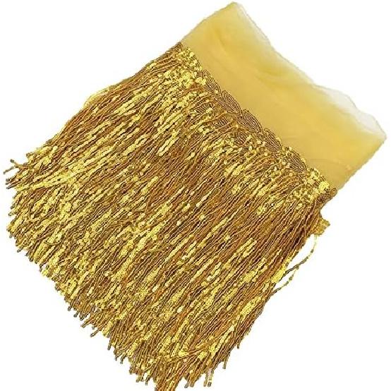 10 Yards Sparkly Sequined Tassel Ribbon Sequins Fringe Trim Spangle Paillette Lace Fabric for Sewing Curtain Pillow Home Decor Party Dress Stage