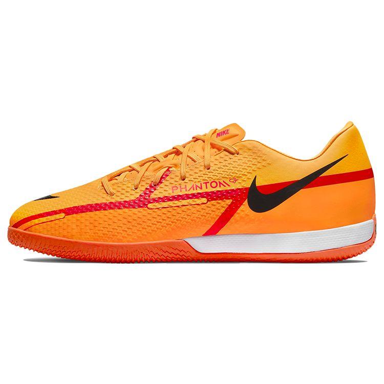 Nike Phantom GT2 Academy Round Toe Lace-Up IC/IN Indoor Shock Absorbing Non-Slip Durable Soccer Shoes Men Sneaker Orange DC0765-808
