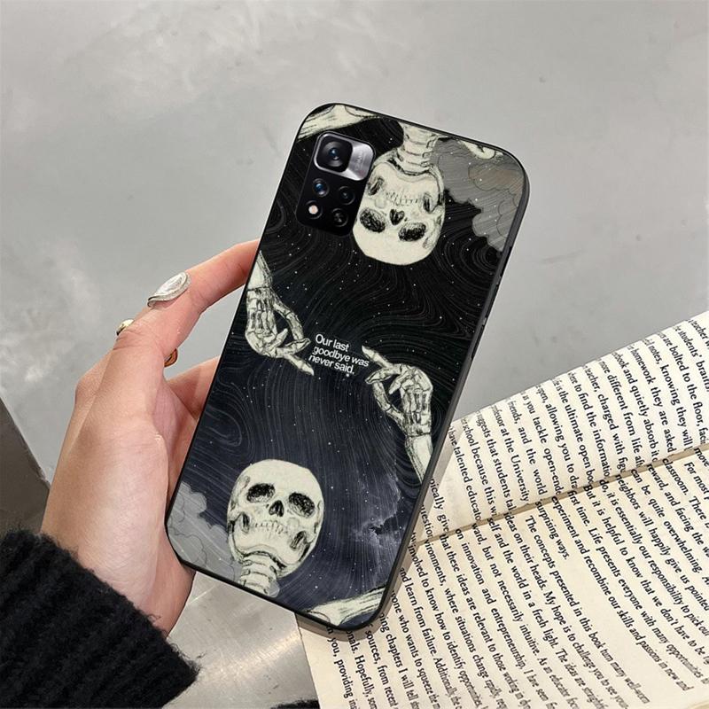 Phone Case For Xiaomi Redmi note 14 Pro 14 13 12 11 10 Pro 14S 12S 11S Redmi 14C 13C 10 Skeleton Art