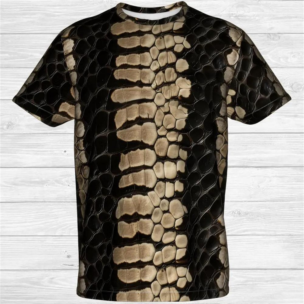 Snake Animal Scales Graphic T-shirt 3D Print Round Neck T Shirts Personality Street Cosplay Clothing Tees Tops Size XXS-6XL