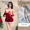 Erotic underwear women's sexy plush suspender nightdress short skirt Christmas dress battle robe passion free uniform suit