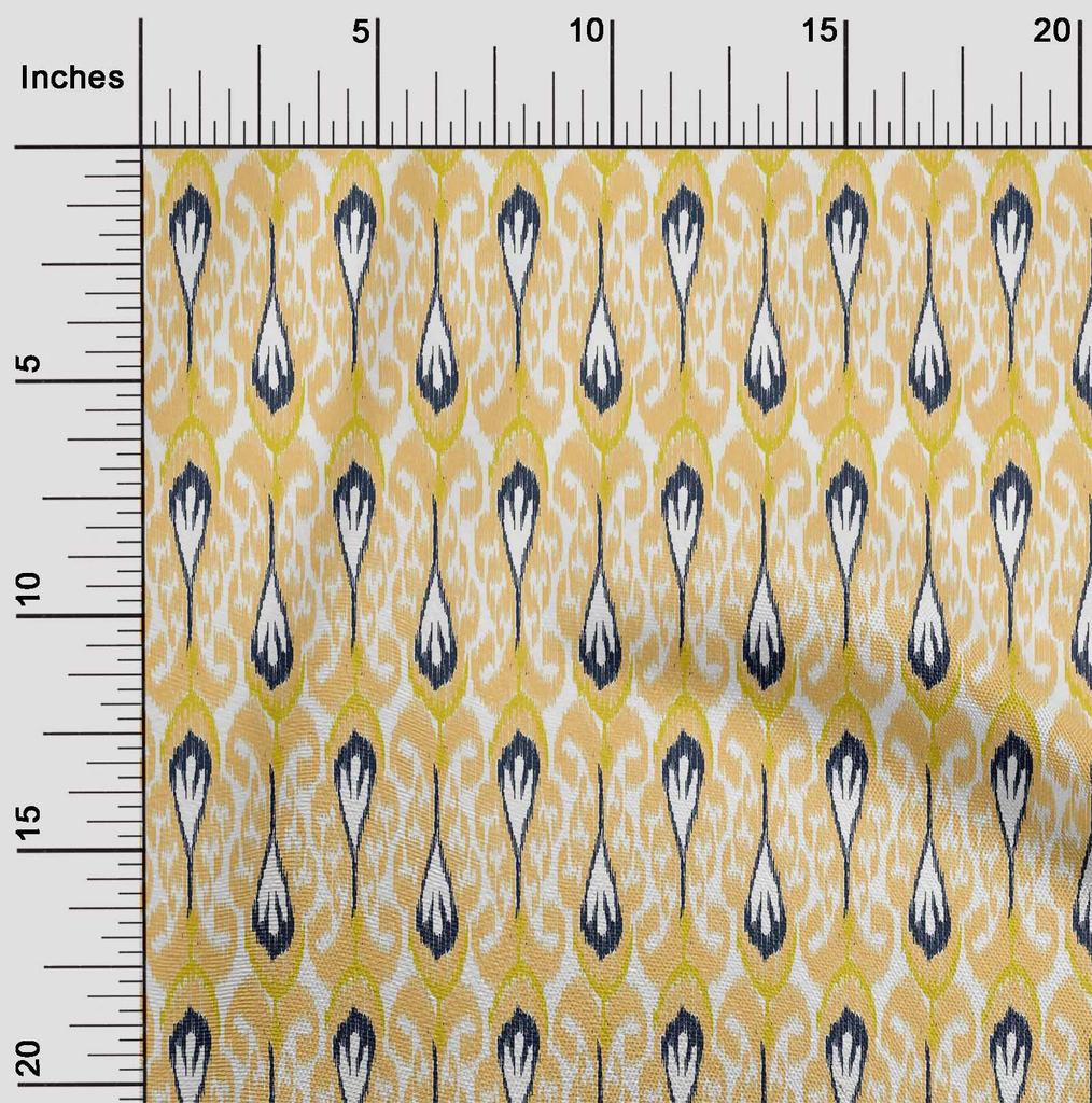 oneOone Tecido de algodão flexível, tecido étnico ikat estampado para artesanato, BTY, 40 polegadas de largura