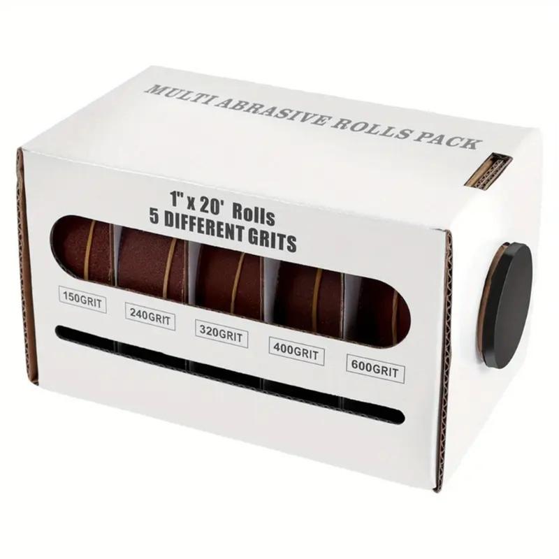 4/5/6 Grits Long Abrasive Sand Paper Rolls Variety Pack with Dispenser Drawable Emery for Woodworking