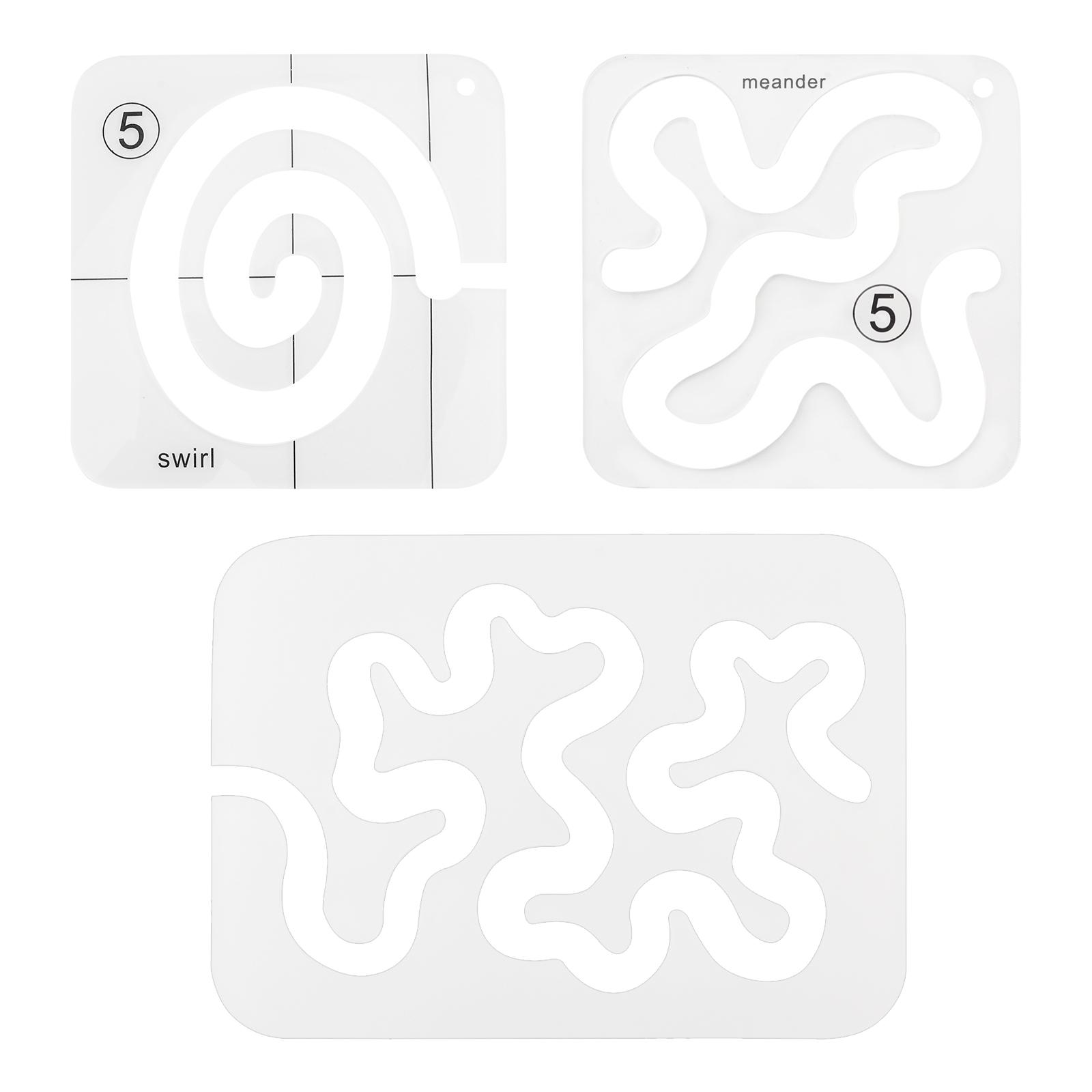 3pcs Acrylic Free Motion Quilting Stencils DIY Machine Quilting Patchwork Templates