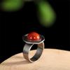 Ftcy Vintage Thai Copper Southern Red Ring For Women Ethnic Style Adjustable Finger Ring New Trend Fashion Retro Jewelry Gifts