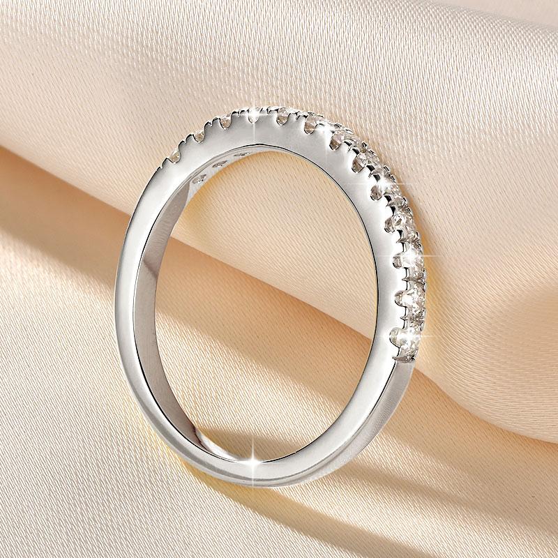 Anziw 2mm D Full Moissanite Ring for Women Sparkling Wedding Eternity Band 14k Gold Filled Wedding Engagement Ring Jewelry