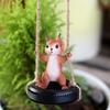 Hanging Squirrel Tire Swing Weatherproof Resin Squirrel Figurine Garden Decor