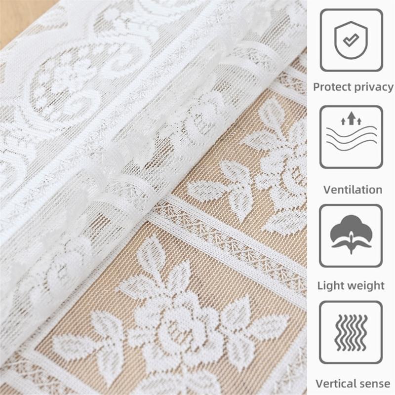 Luxurys Sheer Lace Tablecloth Stains Resistant Table Runner Easy cleaning Surfaces Perfect For Coffee Tables Bedside Cabinets