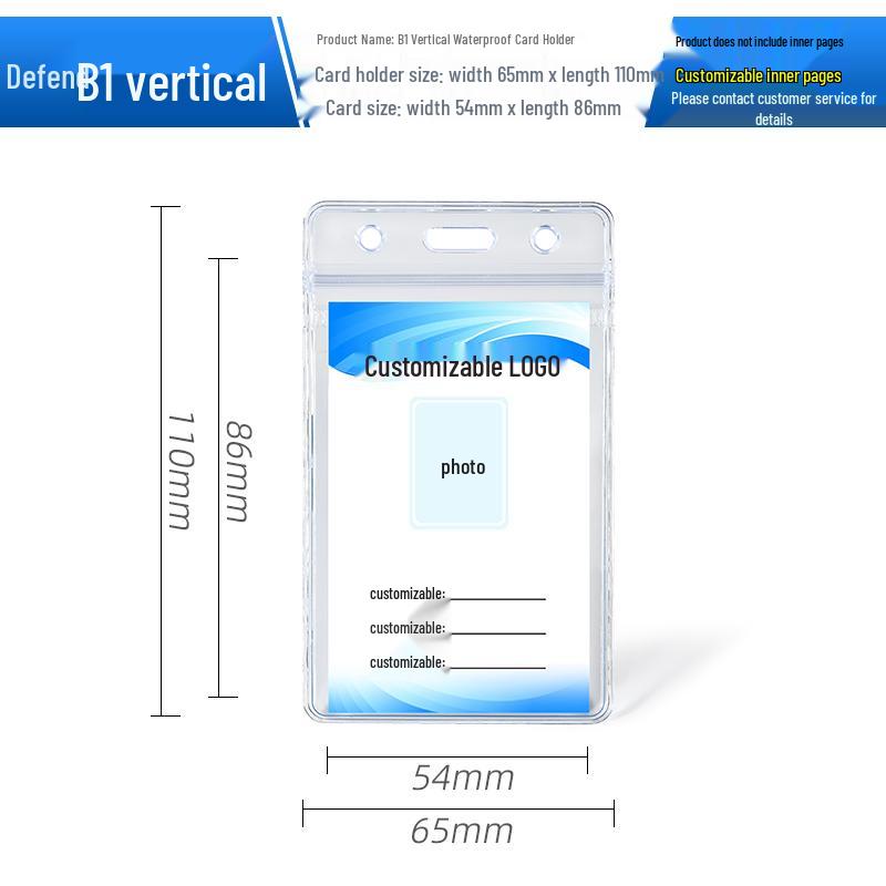 Custom Transparent Waterproof ID Card Holder - Soft Badge & Name Tag for Employees & Guests