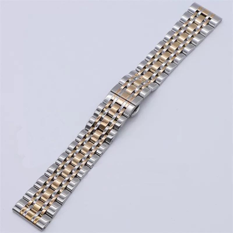 Stainless Steel Solid Seven Bead Watch Band 10 12 13 14 15 16 17 18 19 20 21 22 23 24mm Watch Accessories Watch Straps