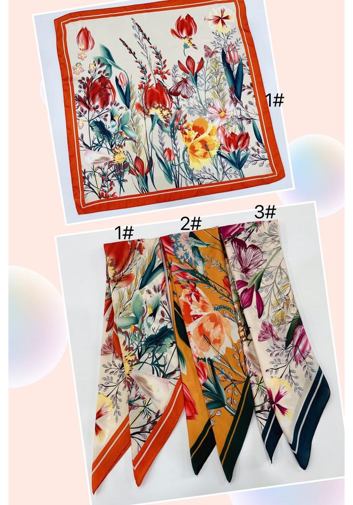 European and American silk scarves retro-printed paisley pattern 71 square scarf bag head versatile scarf