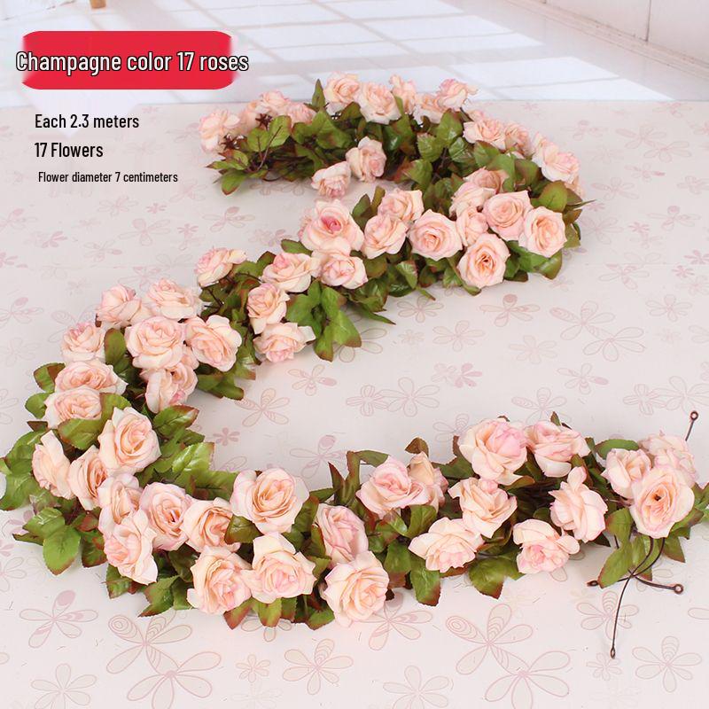 Artificial Rose Flower Vine for Balcony, Staircase, and Railings Decoration