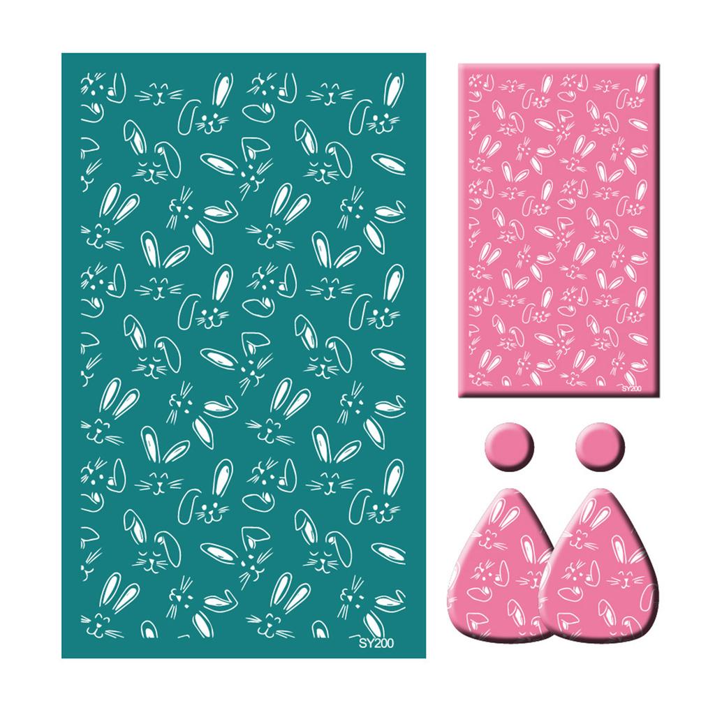 Kaninchen Eierschale Siebdruckschablonen 6,3x4 Zoll Waschbare Siebdruckschablonen für Tonohrringe Schmuckherstellung