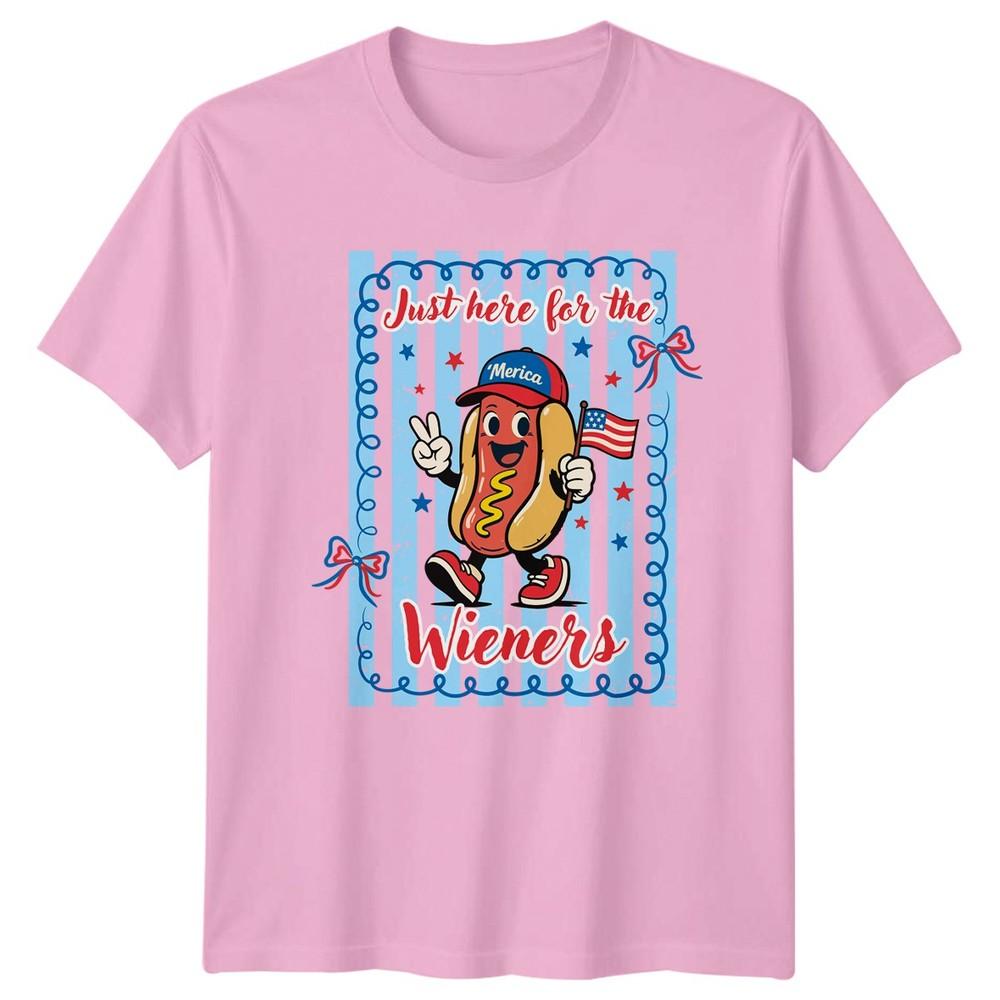 Just Here For The Wieners Unisexs TShirt 4th Of July BBQ Gift For Her