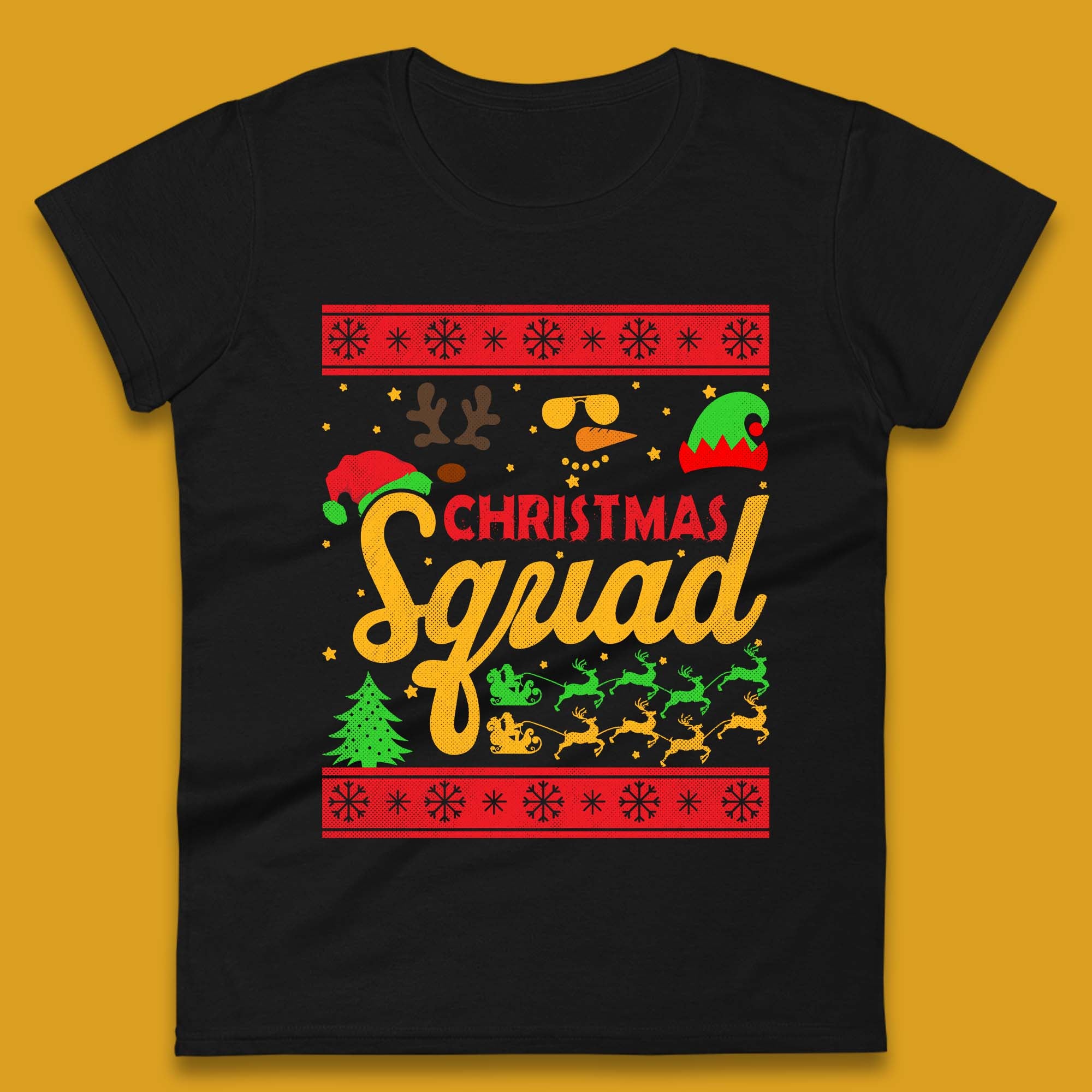Christmas Squad Womens T-Shirt Mens Tops Tees Unisex L