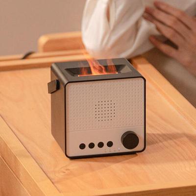 Ätherischer Öl-Diffusor mit Flamme 4 Sets Weiß Voice Luftbefeuchter Nachtlampe Einstellbar