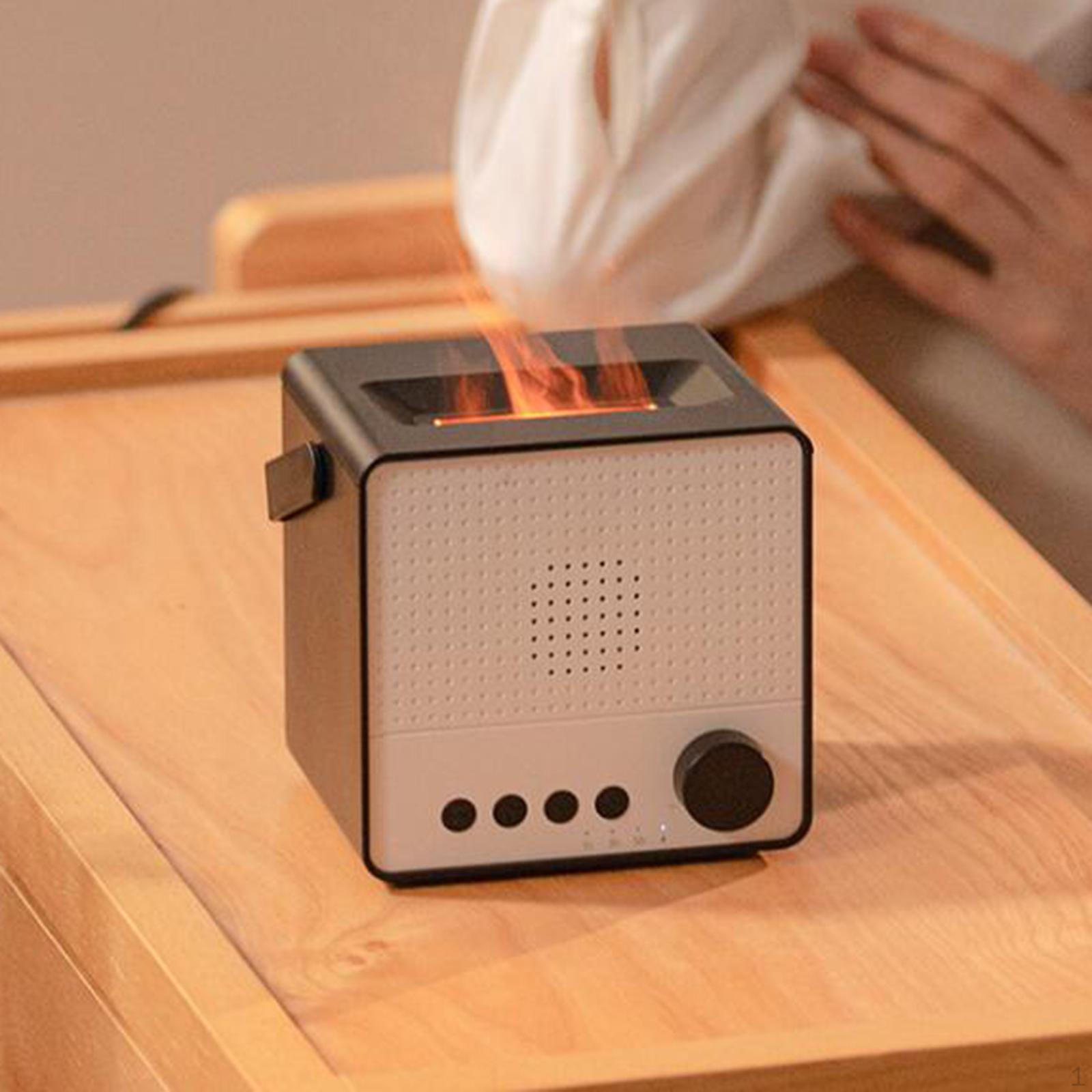 

Диффузор эфирного масла с пламенем 4 комплекта Белый Голосовой увлажнитель воздуха Ночник Регулируемый