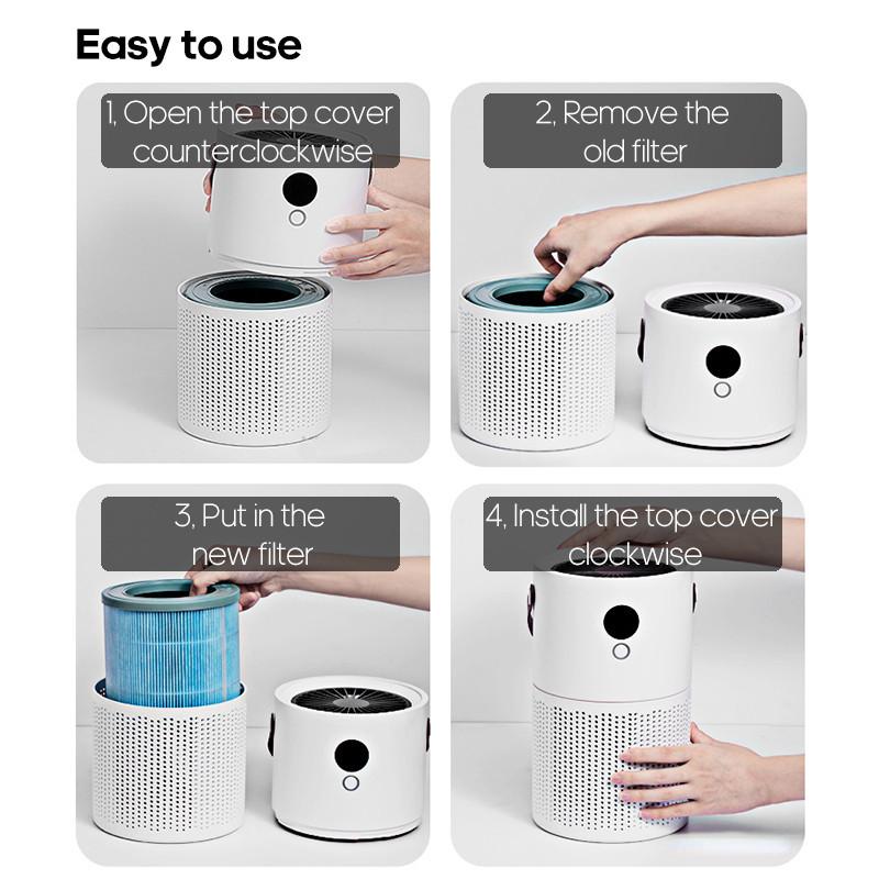 37W Household HEPA Air Purifier Wireless Portable Activated Carbon Air Cleaner Desktop PM2.5 Dust Formaldehyde Adsorption Equipment