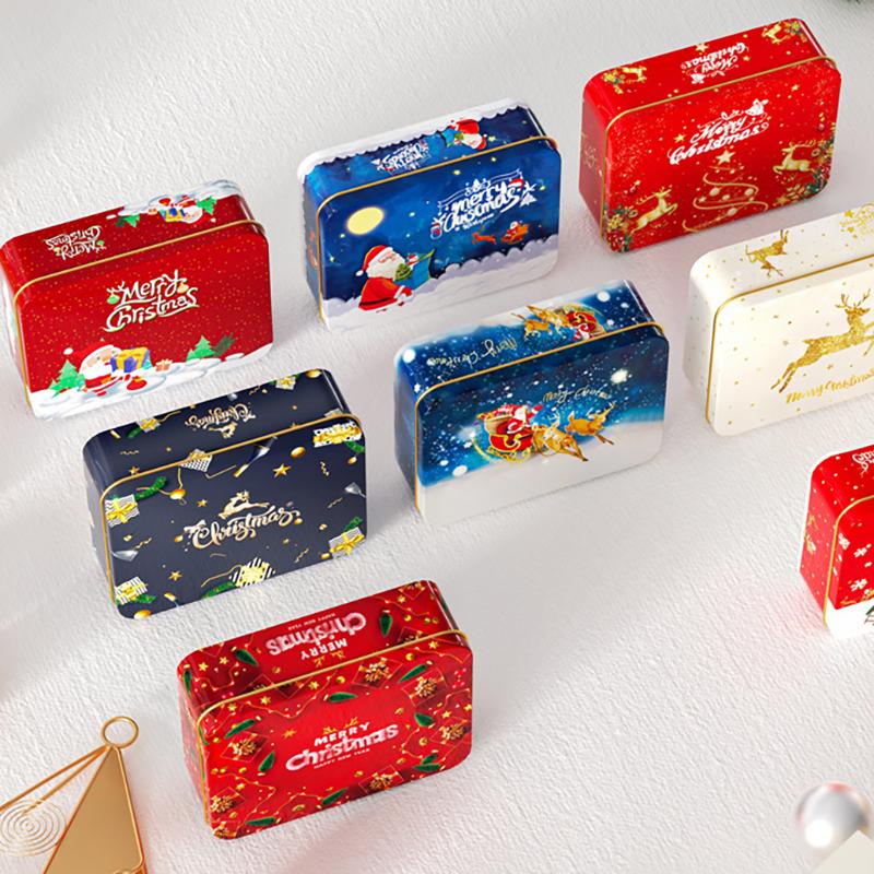 Christmas Transparent Window Tin Box Cookie Candy Tinplate Chocolate Storage Box With Exquisite Lid Christmas Gift Packaging Box