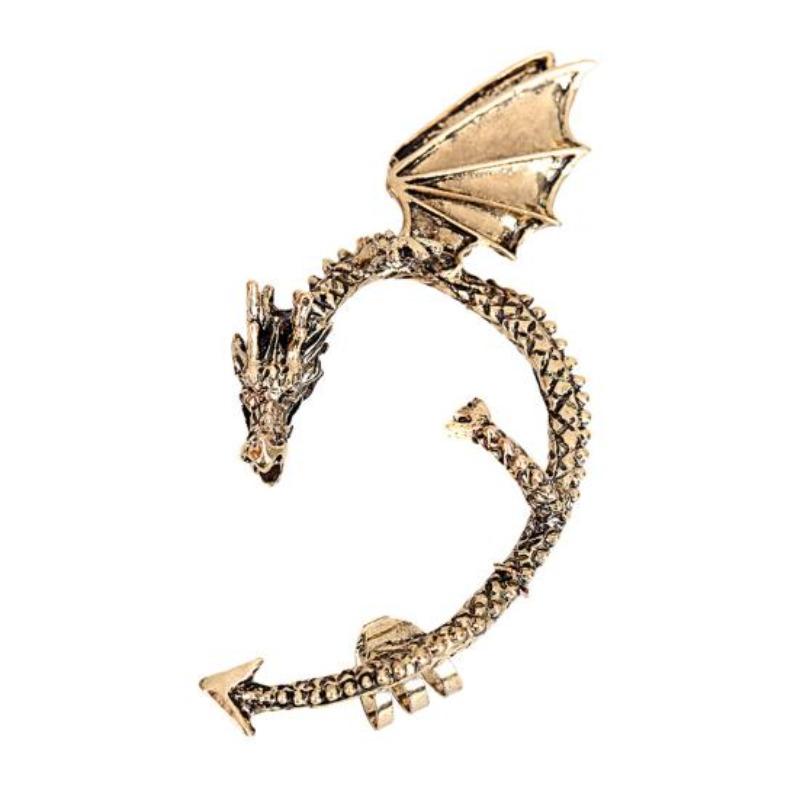 1Pc Dragon Shaped Ear Cuff Exaggerated Hip Hop Gothic Punk Non-Piercing Clip Wrap Cartilage