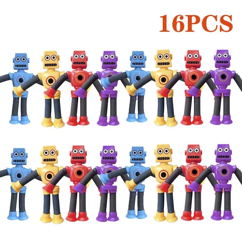 1/16 Stück Saugfuß Roboter Stressabbau Teleskopspielzeug Kinder Mädchen Stressabbau Sensorisches Spielzeug Kinder Mädchen Geburtstagsfeier Gastgeschenke
