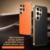 For Samsung Galaxy S26 Ultra Case Luxury PU Leather Skin Plating Lens Protective Back Cover Case For Samsung S26 S25 Plus Shell