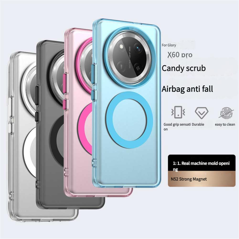 Matný kryt telefonu Magsafe pro Honor X9c Magic7 Lite Magnetické bezdrátové nabíjení pro Honor X60 X60 Pro Nárazuvzdorný zadní kryt