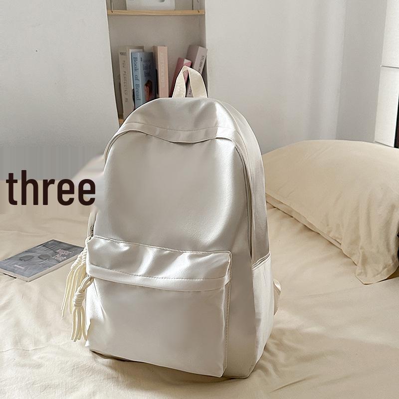 

Versatile Solid Color Backpack for Junior & Senior High Students - Lightweight, Large-Capacity, Double Shoulder Bag for Travel