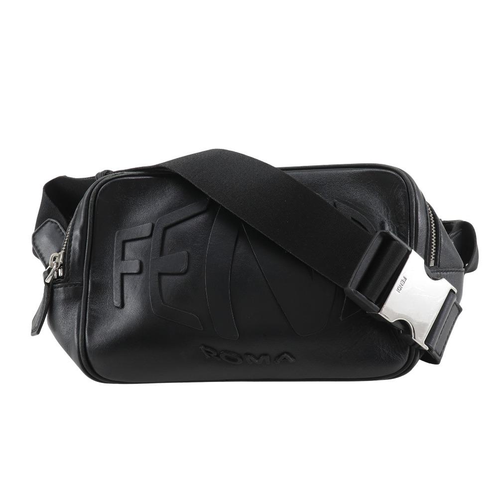 FENDI Fish eye body bag 7VA526 2WAYShoulder black Calfskin unisex Used