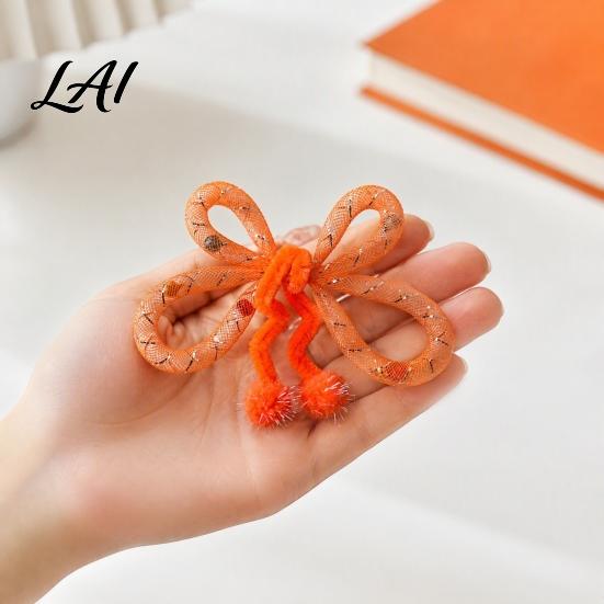 Plush Ball Teaser Toy Mesh Tube Cat Toy Butterfly Shape Interactive Chew with Bells Toys for Multi Households And Balls Flexible Indoor Cats Kittens