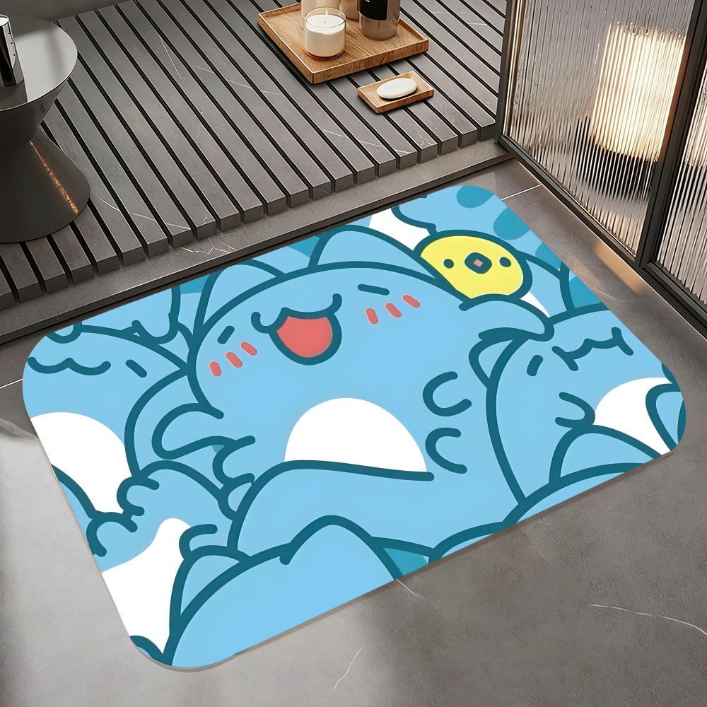 Anime C-capoo Floor Mat Diatomite Bath Mat, Quick Dry Absorbent Non-Slip Door Mat