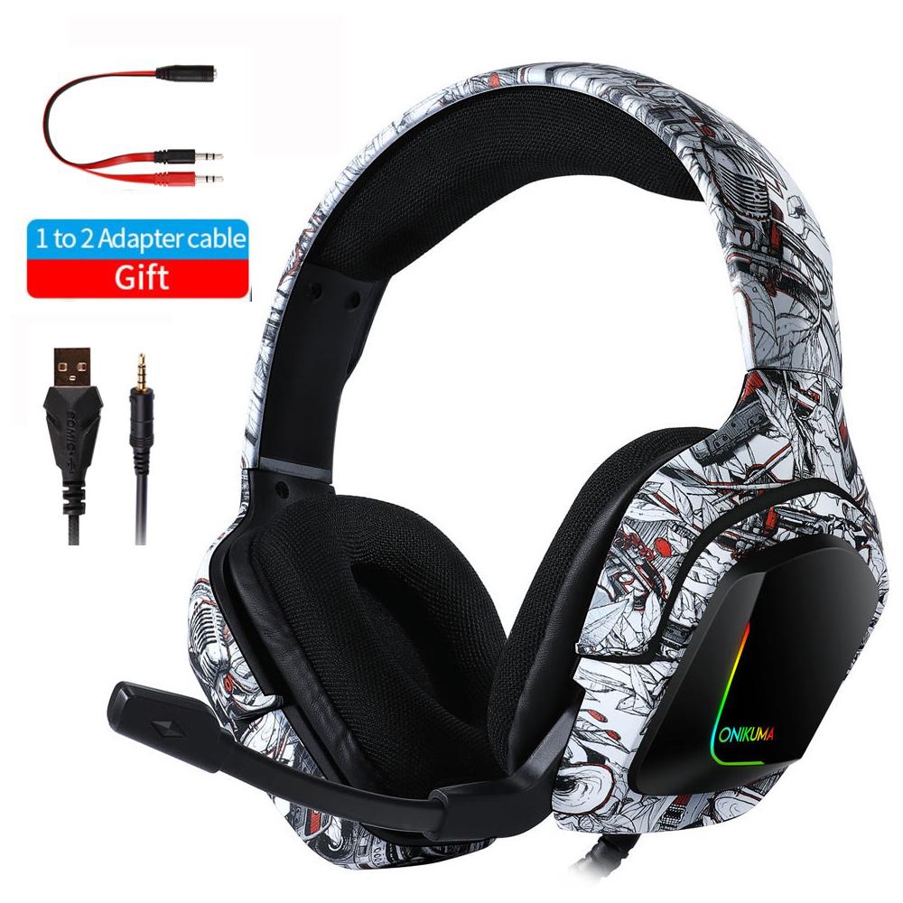 ONIKUMA K20 Cuffie cablate con microfono Rgb Light Cuffie da gioco  Auricolari con cancellazione del rumore per PS4 Cuffie Xbox One Gamer  acquista in modo economico — spedizione gratuita, recensioni reali con