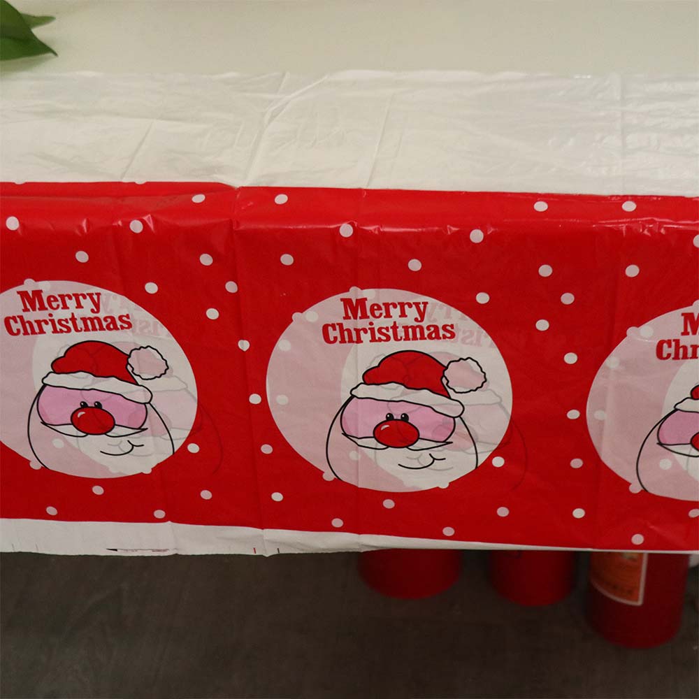Disposable Christmas Tablecloth Plastic Xmas Decoration Cute Christmas Table Cover  Party Supply