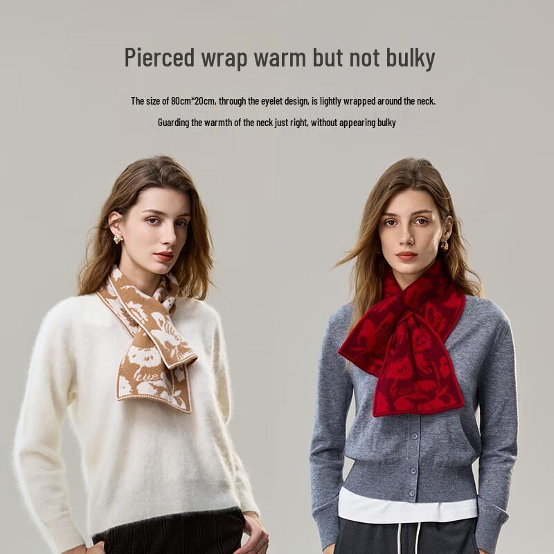 ELLE Women's 100% Lambswool Knitted Scarf