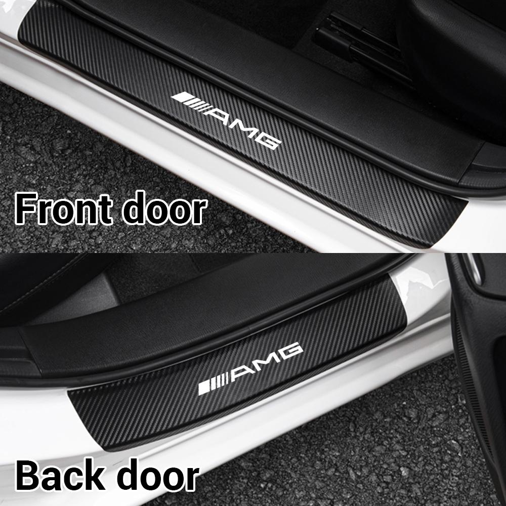 MITV3 4pcs Car Door Sill Anti-Scratch Guard Sticker For Mercedes Benz W203 W206 W212 W167 W166 W247 C E GLA GLC GLE AMG Accessories