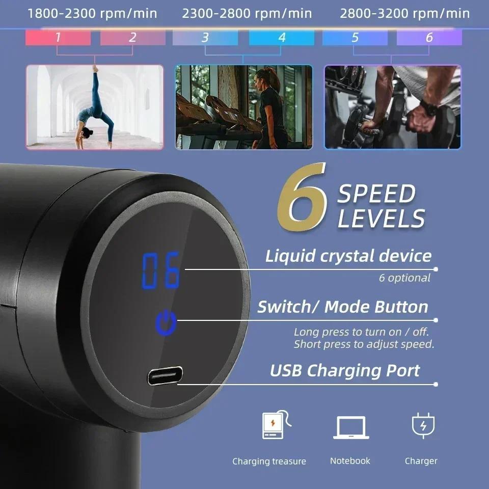 Mini fascia gun muscle relaxation massager handheld decompression tool mini slimming waist and leg fitness equipment