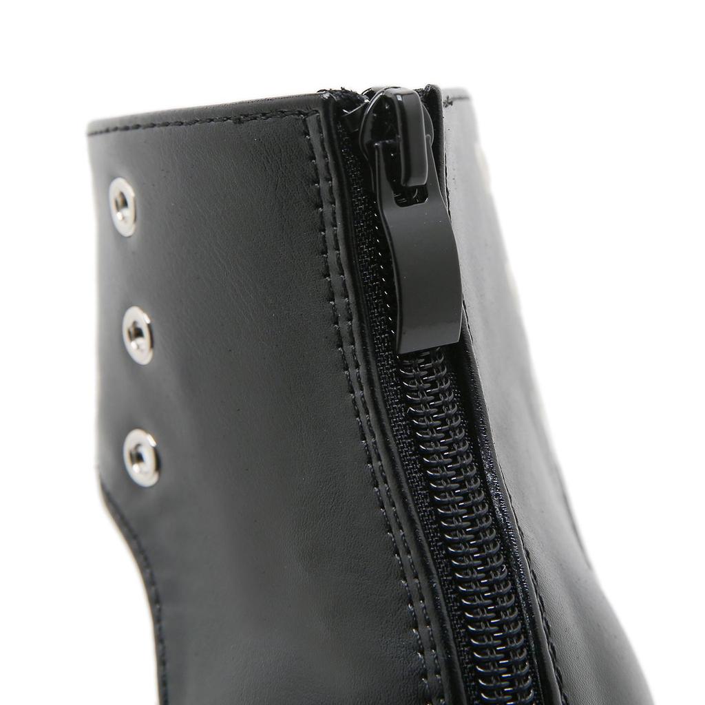 Gdgydh Black Punk Gothic Platform Sandals Open Toe Buckle Strappy Sexy Rivets Thick Heels Footwear Summer Shoes for Women