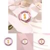 Pink Geometric Trendy Cartoon Brooch With Letter Certification And Fun Peanut Motif