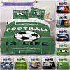 1 Stück Fußball-Thema Bettwäsche Steppdecke Set Bettbezug Kissenbezug Heimdekoration Geburtstagsgeschenk (1 * Bettbezug + 3 * Kissenbezug, ohne Füllung)A2